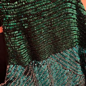 Haute Hippie Green sequin holiday dress
